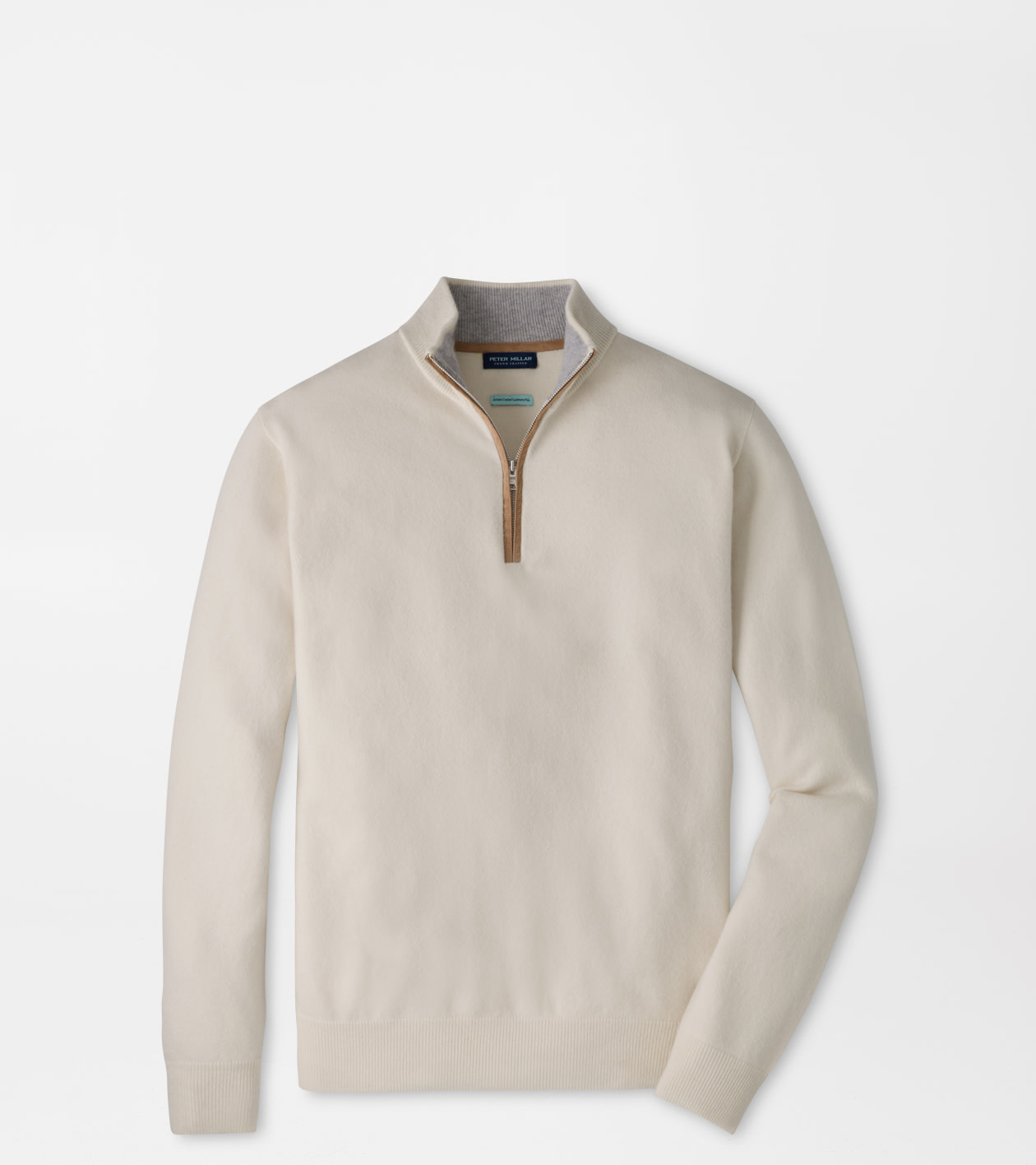 Artisan Crafted Cashmere Flex Quarter-Zip in Winter Ivory 1 Artisan Crafted Cashmere Flex Quarter-Zip in Winter Ivory