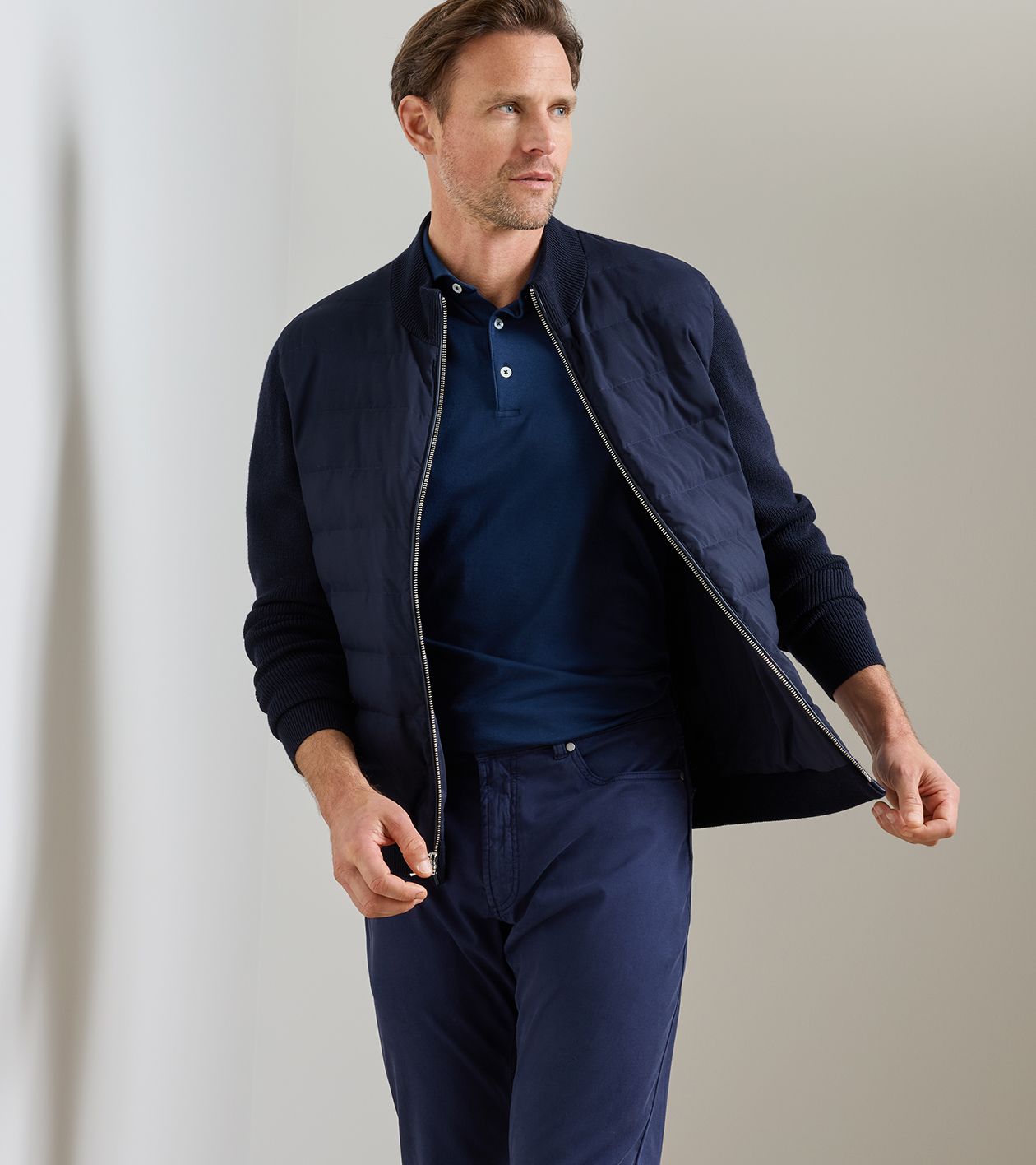 Roundhill Full-Zip Sweater in Navy 2 Roundhill Full-Zip Sweater in Navy