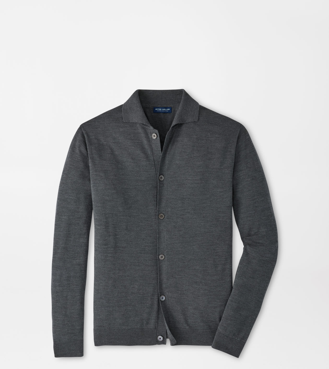 Southport Full Button Sweater in Charcoal 1 Southport Full Button Sweater in Charcoal