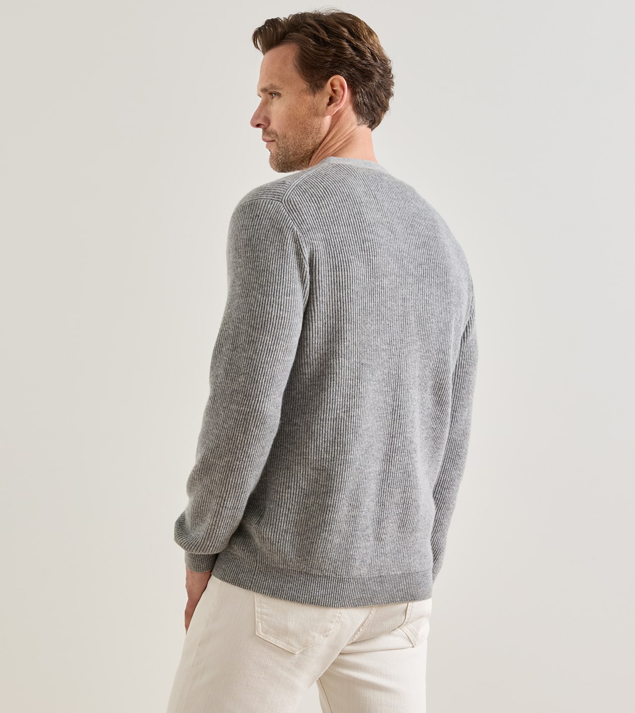 Alpine V-Neck Cardigan Sweater in Gale Grey 3 Alpine V-Neck Cardigan Sweater in Gale Grey