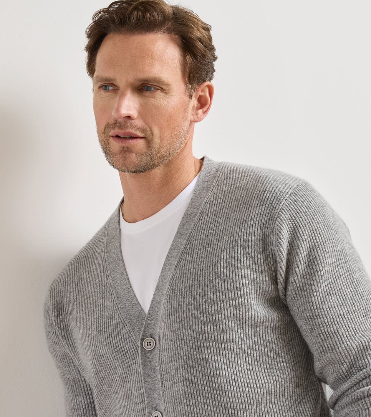 Alpine V-Neck Cardigan Sweater in Gale Grey 4 Alpine V-Neck Cardigan Sweater in Gale Grey