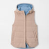 Flora Reversible Vest With Hood in CAMEL/RAINWATER 13 Flora Reversible Vest With Hood in CAMEL/RAINWATER