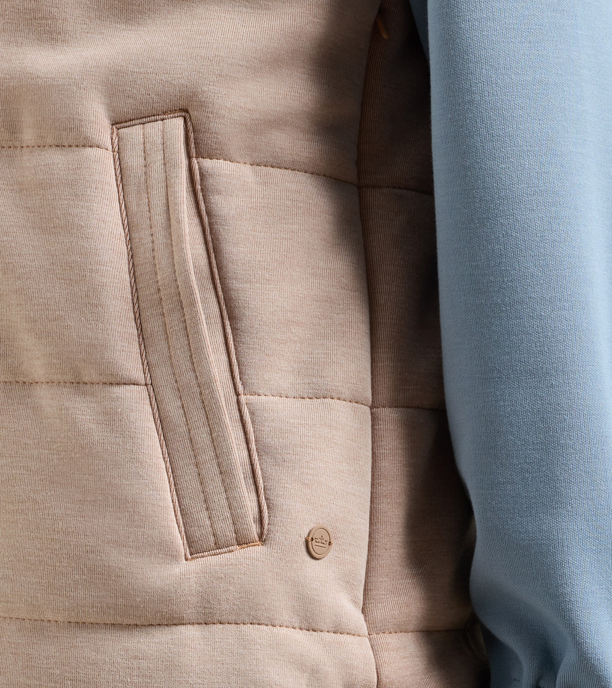 Flora Reversible Vest With Hood in CAMEL/RAINWATER 5 Flora Reversible Vest With Hood in CAMEL/RAINWATER