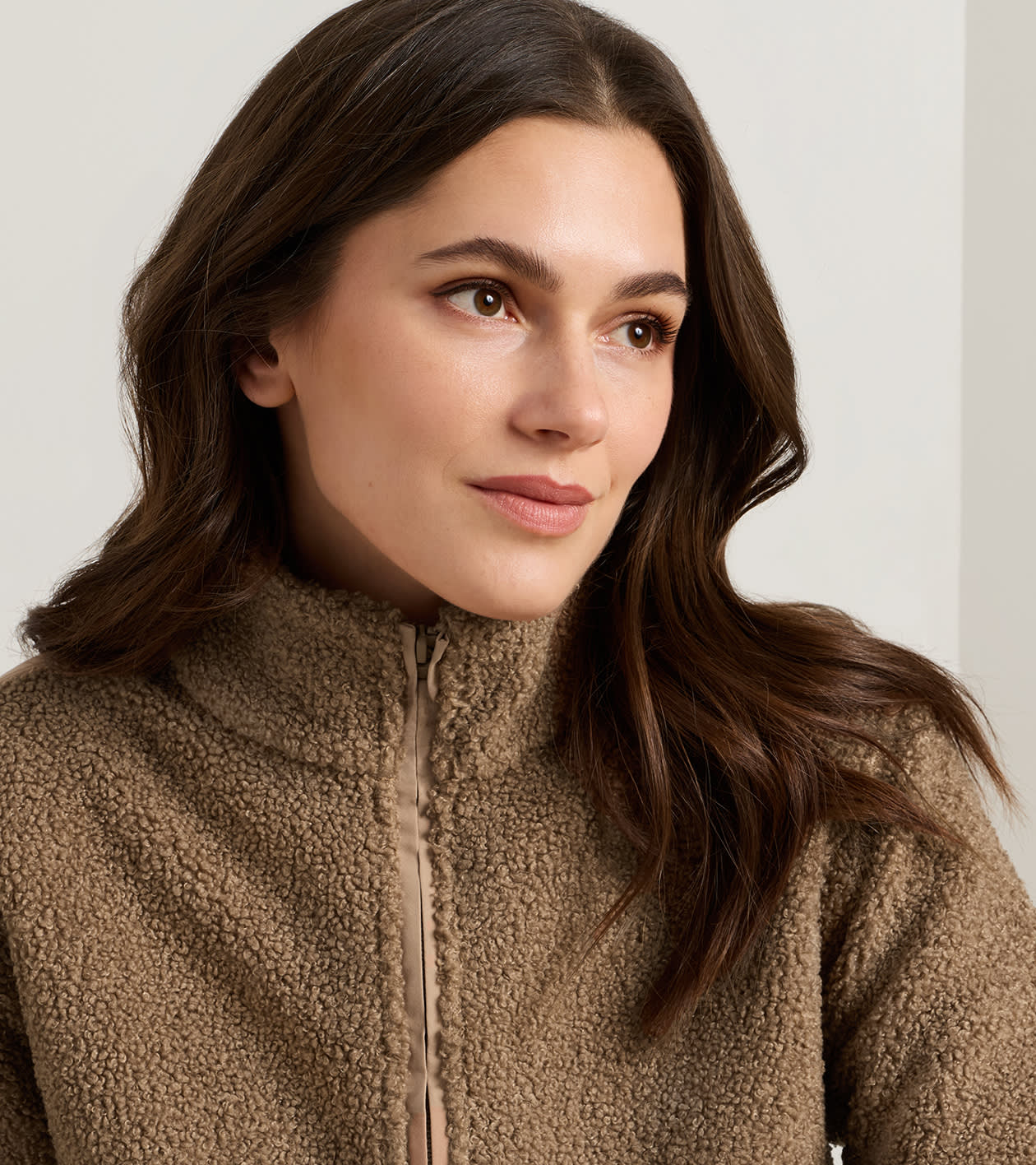 Tilly Bonded Sherpa Half Zip in CAMEL 6 Tilly Bonded Sherpa Half Zip in CAMEL
