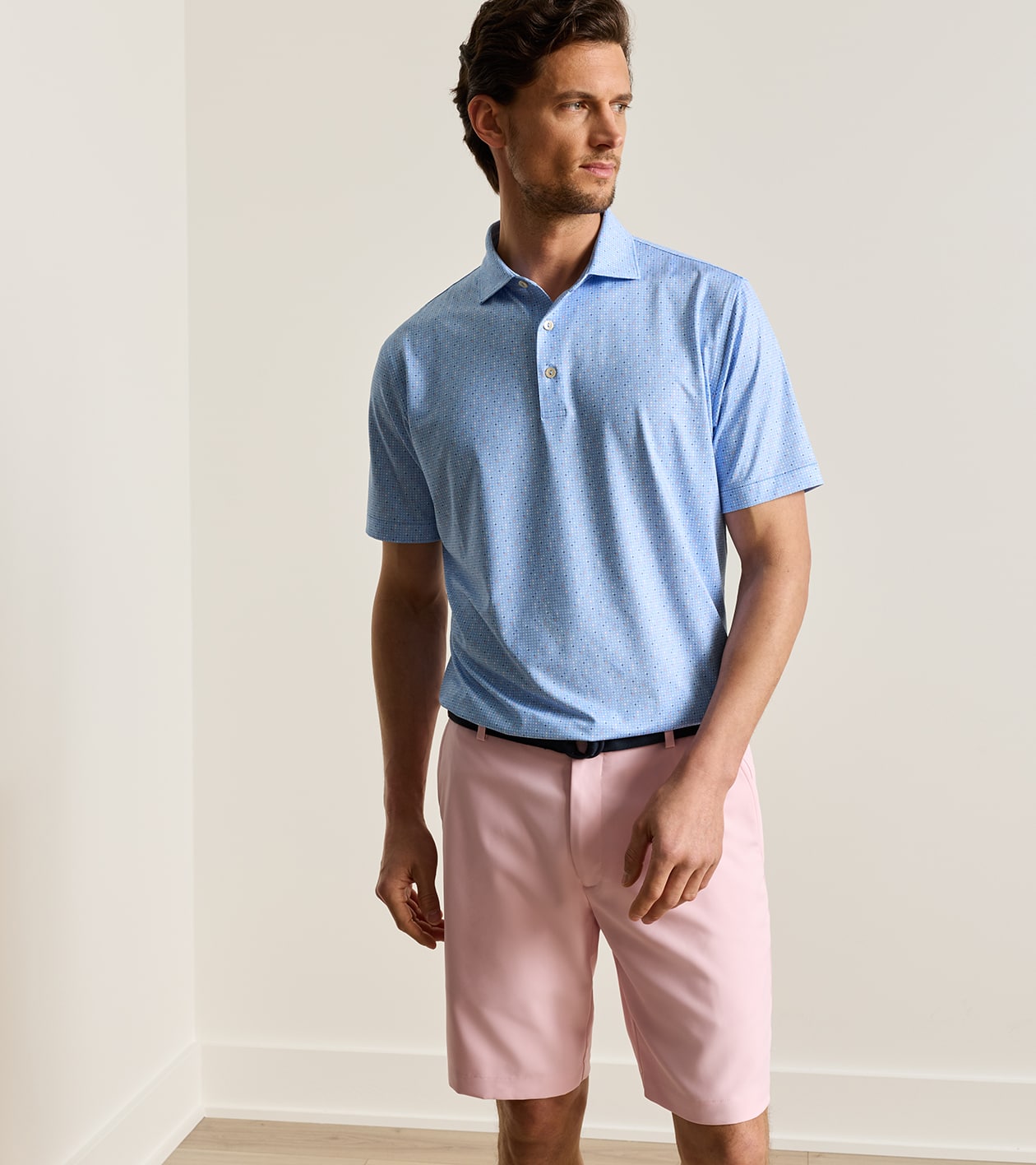 Rivington Performance Jersey Polo in Estate Blue 2 Rivington Performance Jersey Polo in Estate Blue