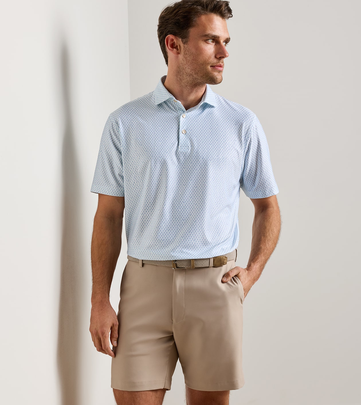 Weekend Wake Performance Jersey Polo in White 2 Weekend Wake Performance Jersey Polo in White