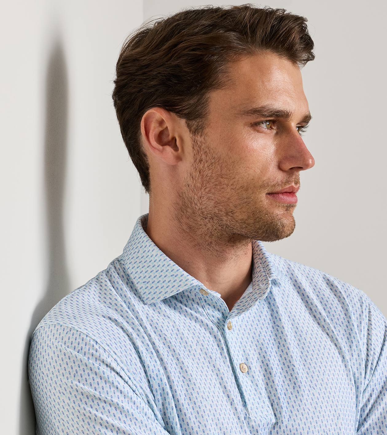 Weekend Wake Performance Jersey Polo in White 5 Weekend Wake Performance Jersey Polo in White