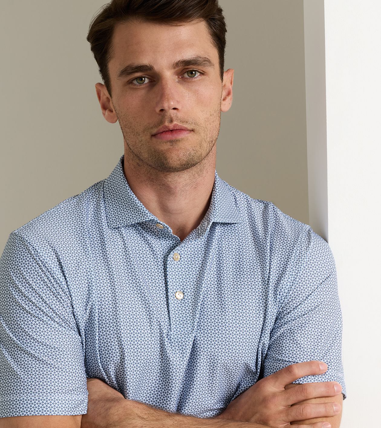 Rambla Performance Jersey Polo in WHITE / DARK AMBER 5 Rambla Performance Jersey Polo in WHITE / DARK AMBER