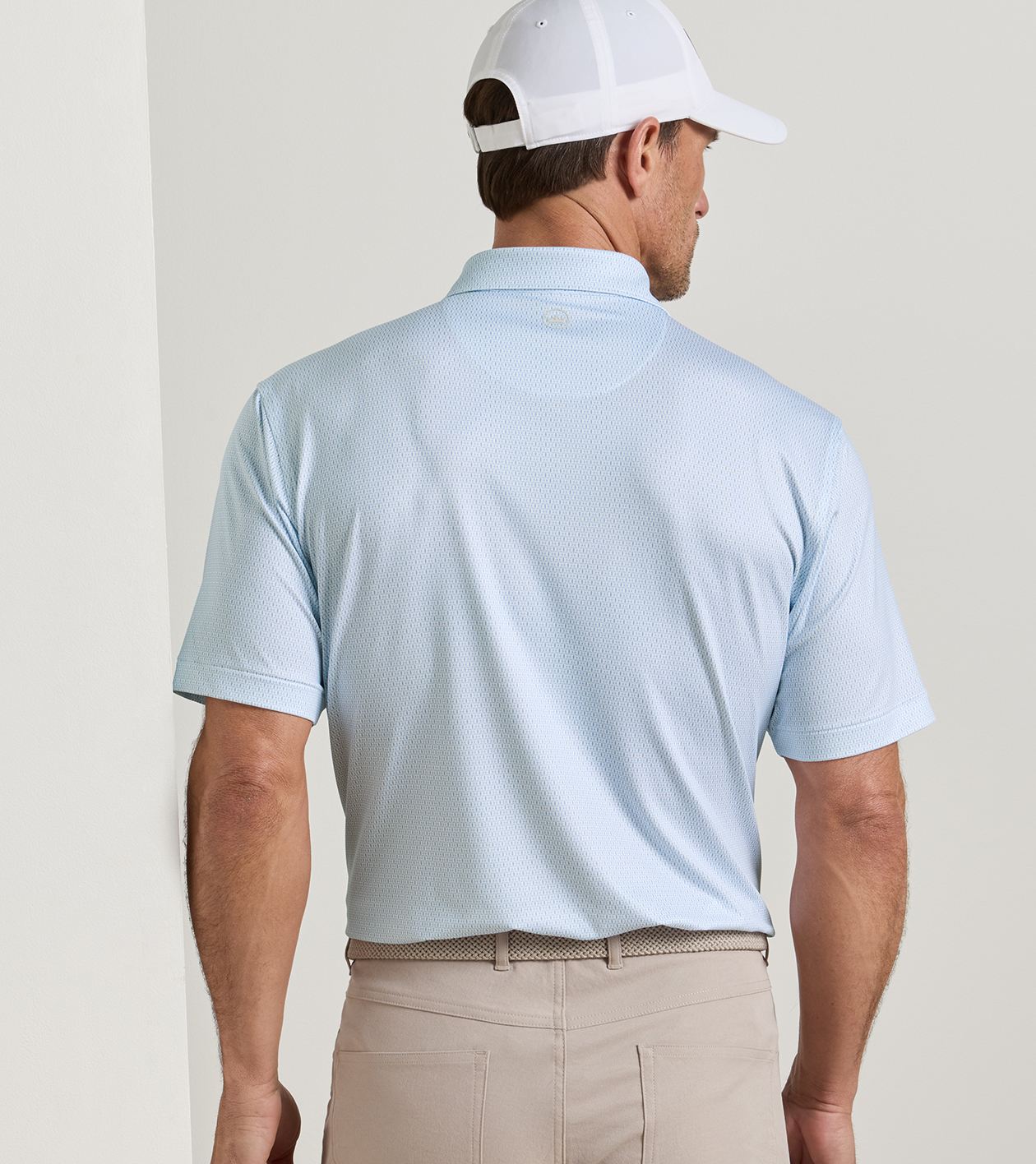 Football Geo Performance Jersey Polo in White 3 Football Geo Performance Jersey Polo in White
