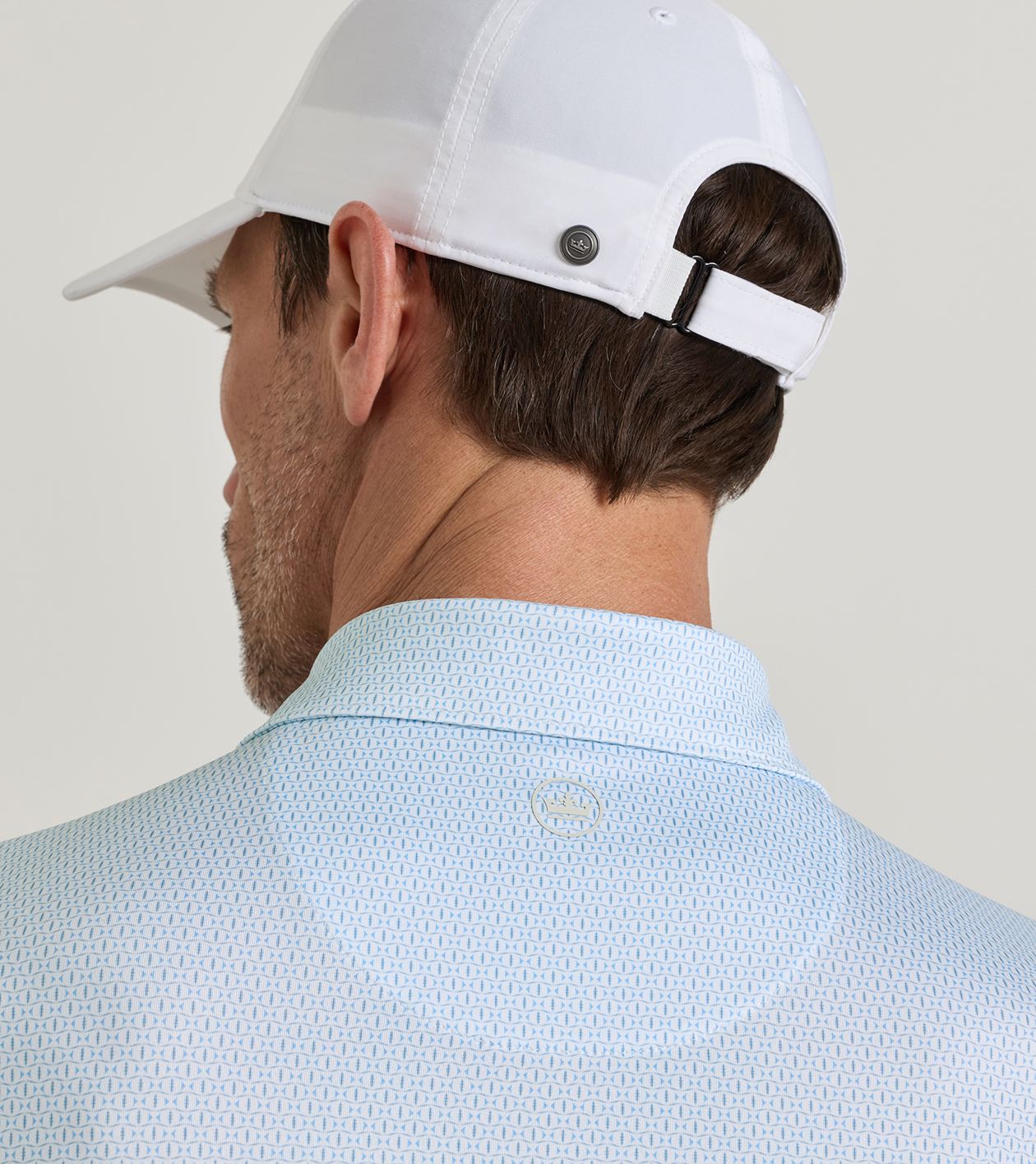 Football Geo Performance Jersey Polo in White 4 Football Geo Performance Jersey Polo in White