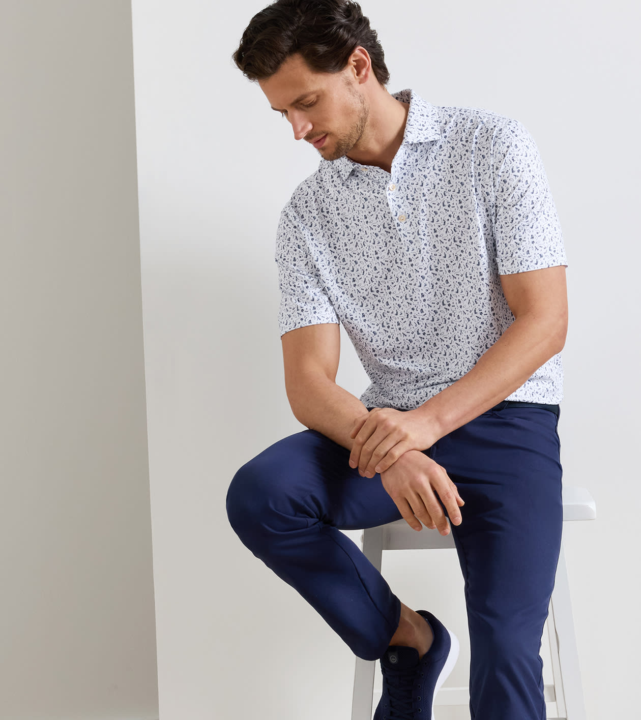 Read The Putt Performance Jersey Polo in White 2 Read The Putt Performance Jersey Polo in White