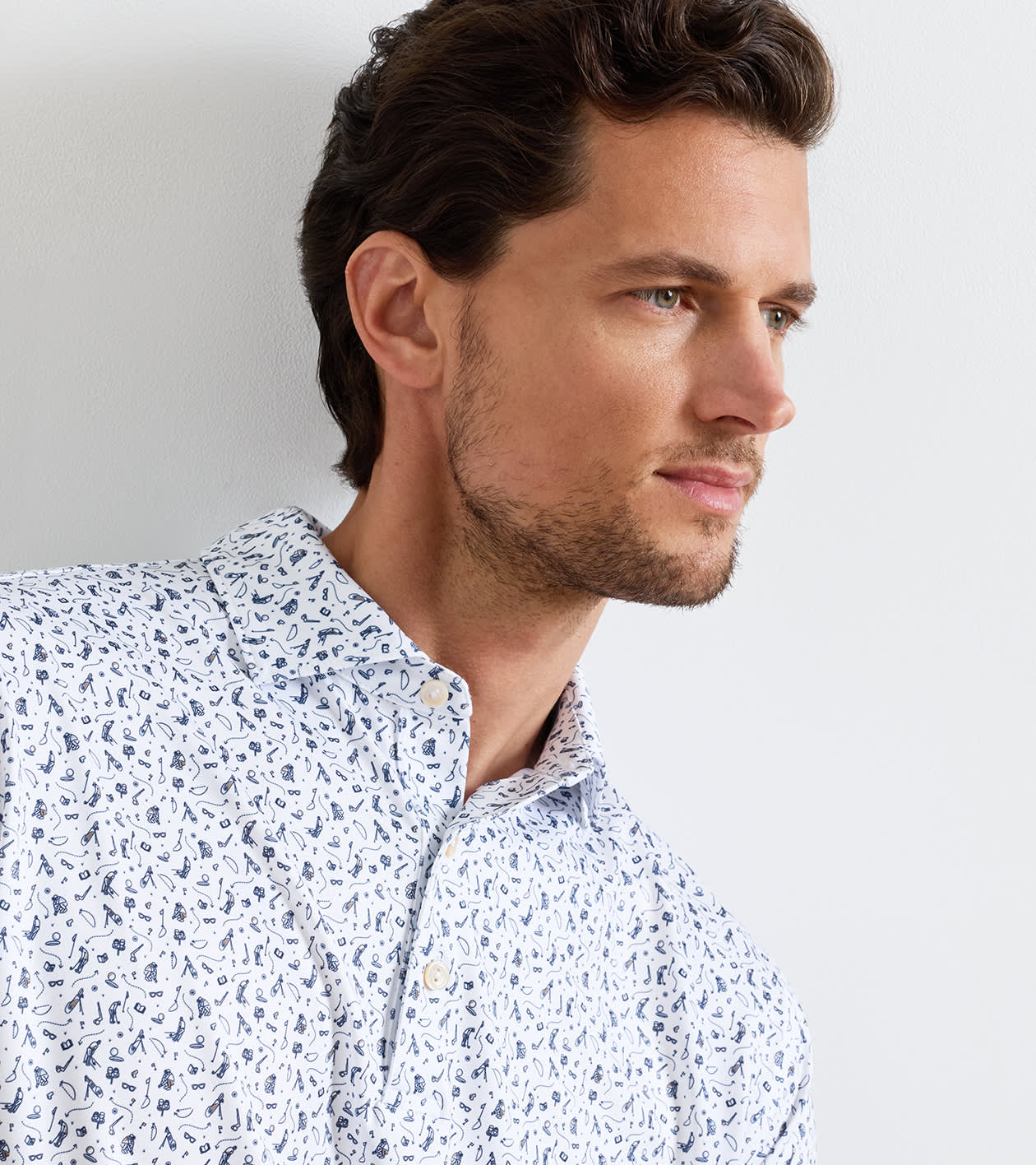 Read The Putt Performance Jersey Polo in White 5 Read The Putt Performance Jersey Polo in White