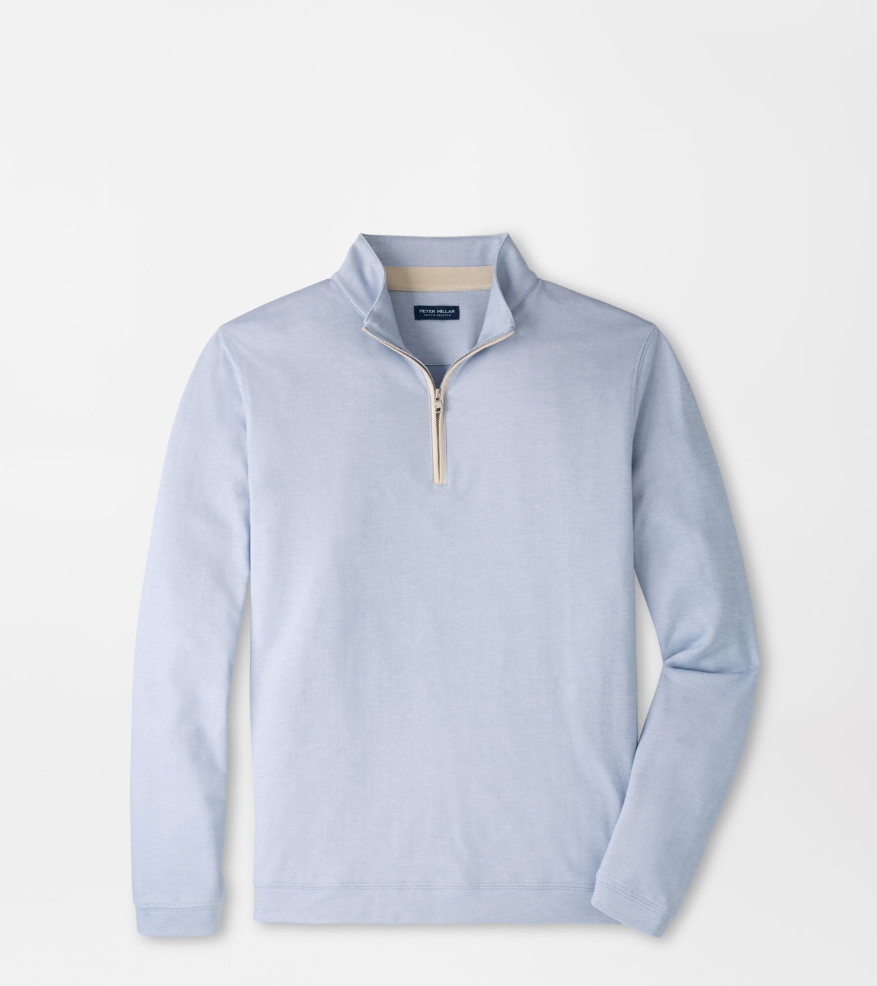 Albatross Cotton-Blend Piqué Quarter-Zip in WINDY BLUE 1 Albatross Cotton-Blend Piqué Quarter-Zip in WINDY BLUE