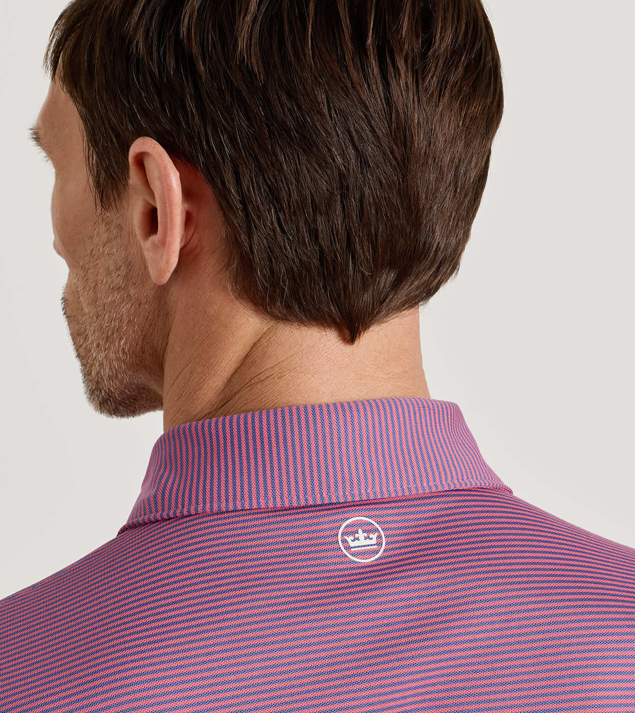 Candor Performance Mesh Polo in BAIL BLUE / RED CORAL 4 Candor Performance Mesh Polo in BAIL BLUE / RED CORAL