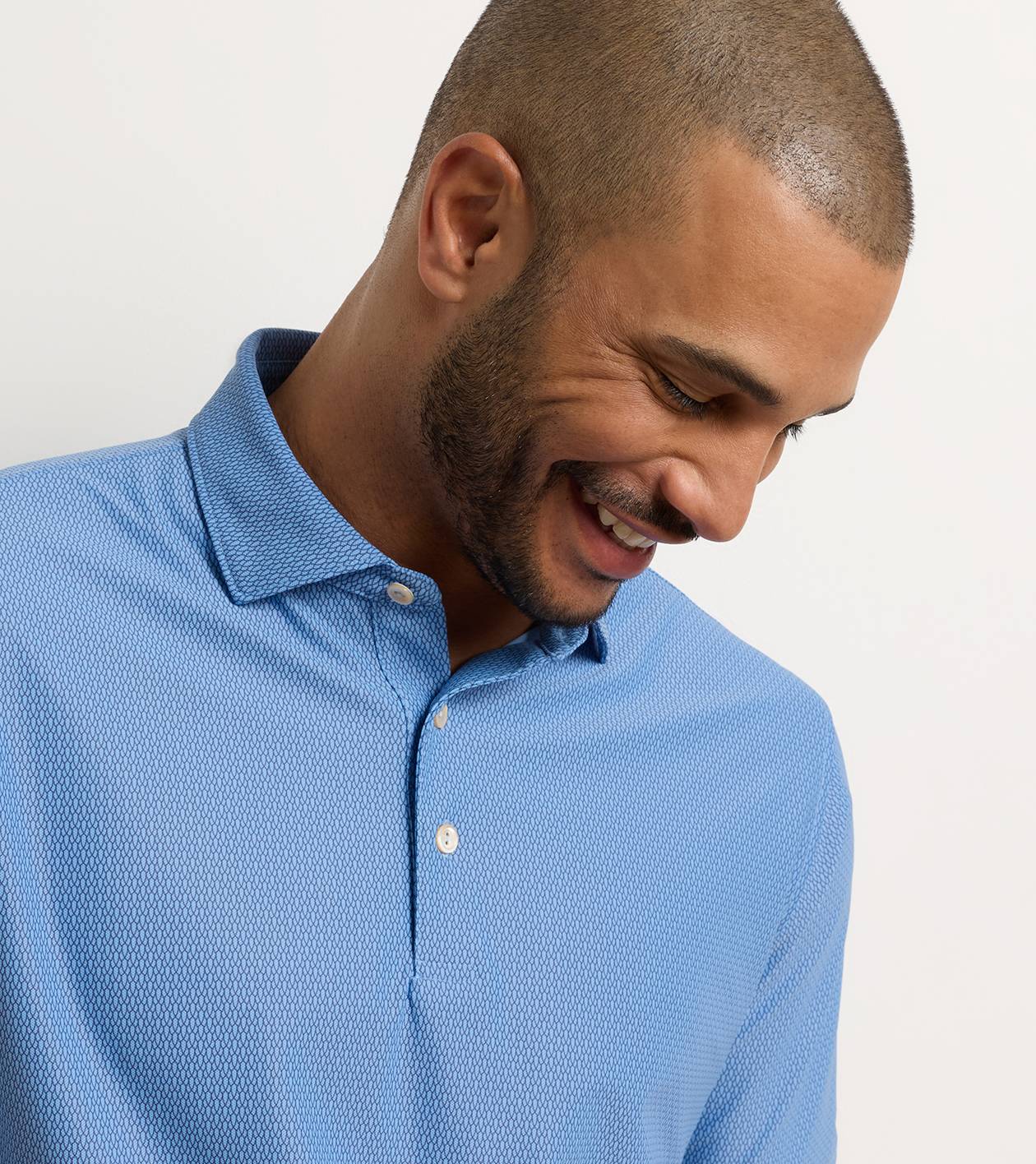 Currituck Performance Mesh Polo in Cottage Blue 5 Currituck Performance Mesh Polo in Cottage Blue