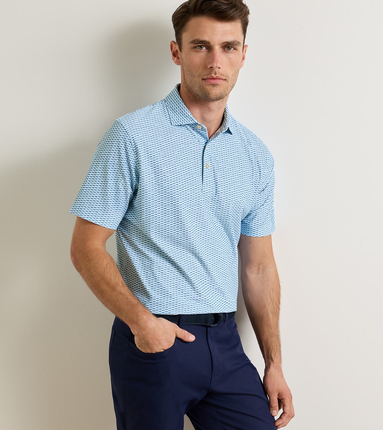 Duck Season Performance Mesh Polo in PALE BLUE 2 Duck Season Performance Mesh Polo in PALE BLUE