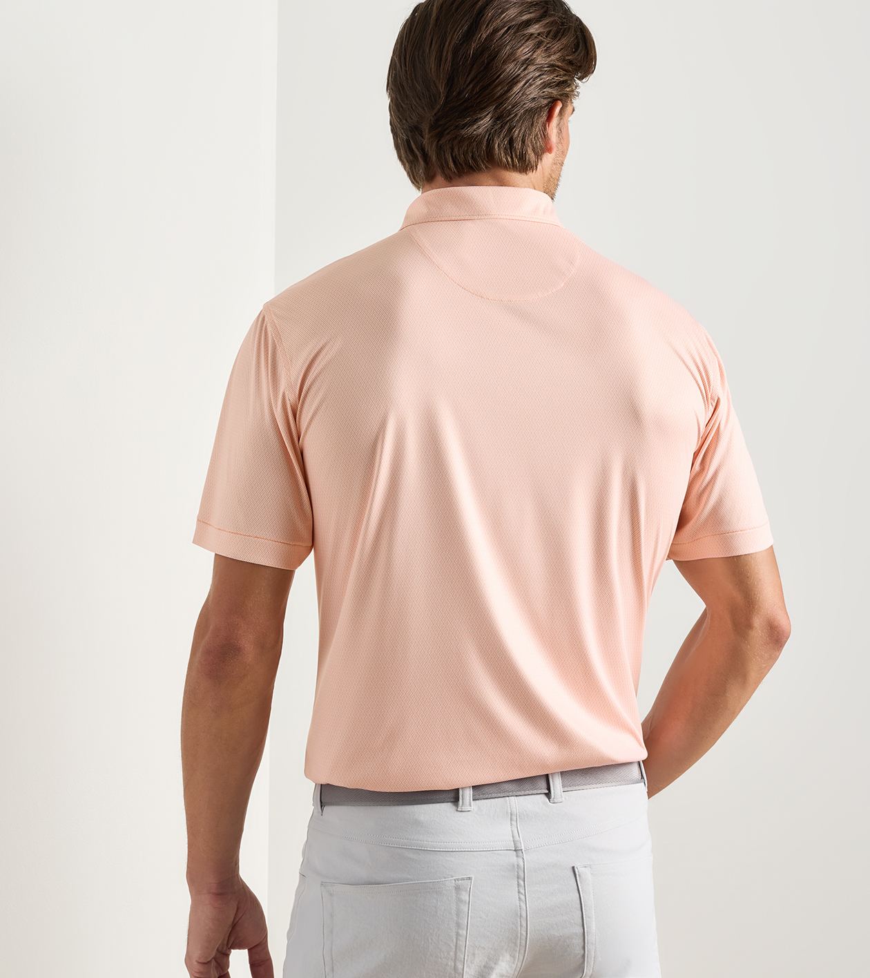 Featherweight Monroe Performance Polo in PAPAYA 3 Featherweight Monroe Performance Polo in PAPAYA