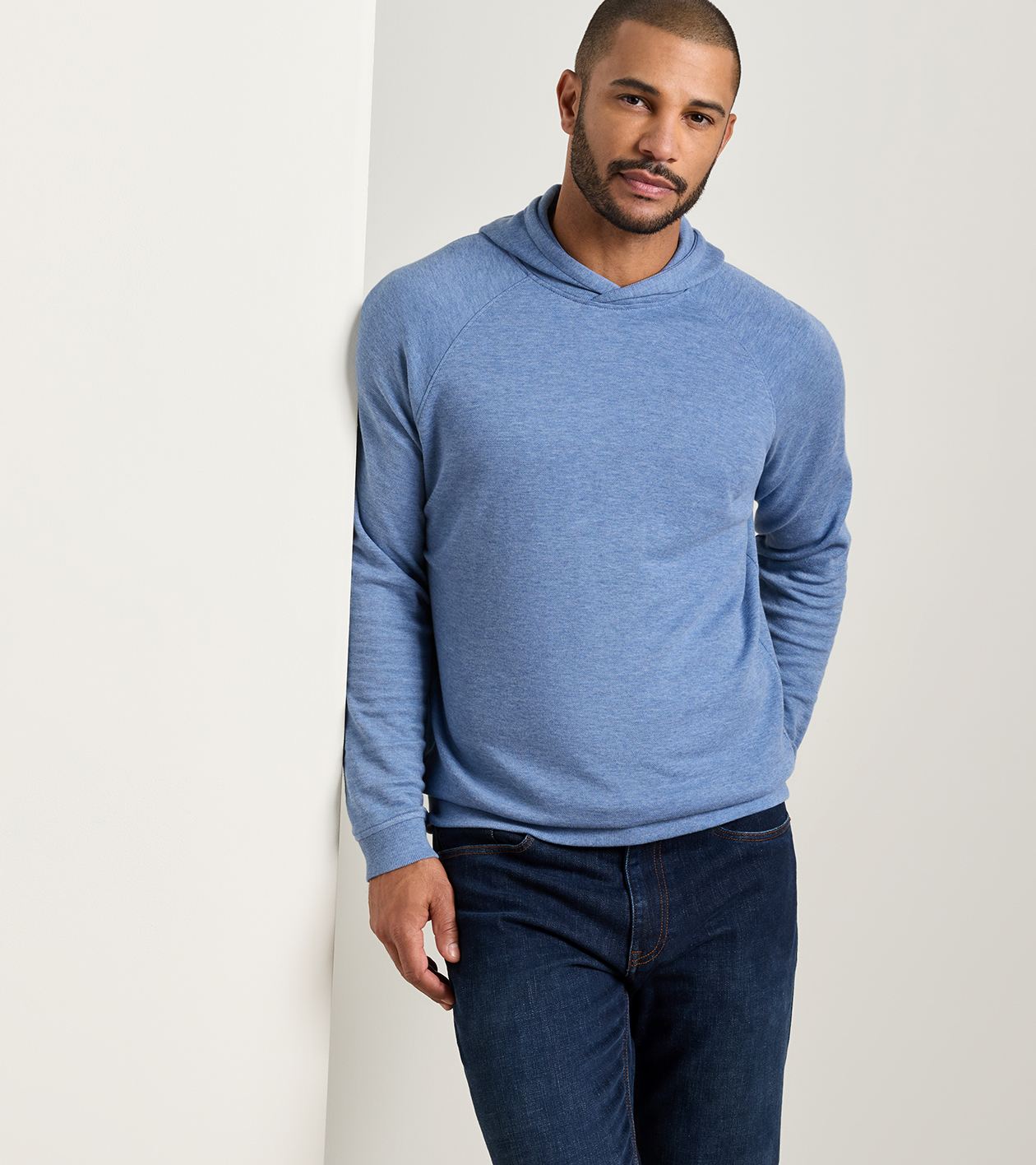 Crown Comfort Knit Hoodie in BLUE FREESIA 2 Crown Comfort Knit Hoodie in BLUE FREESIA