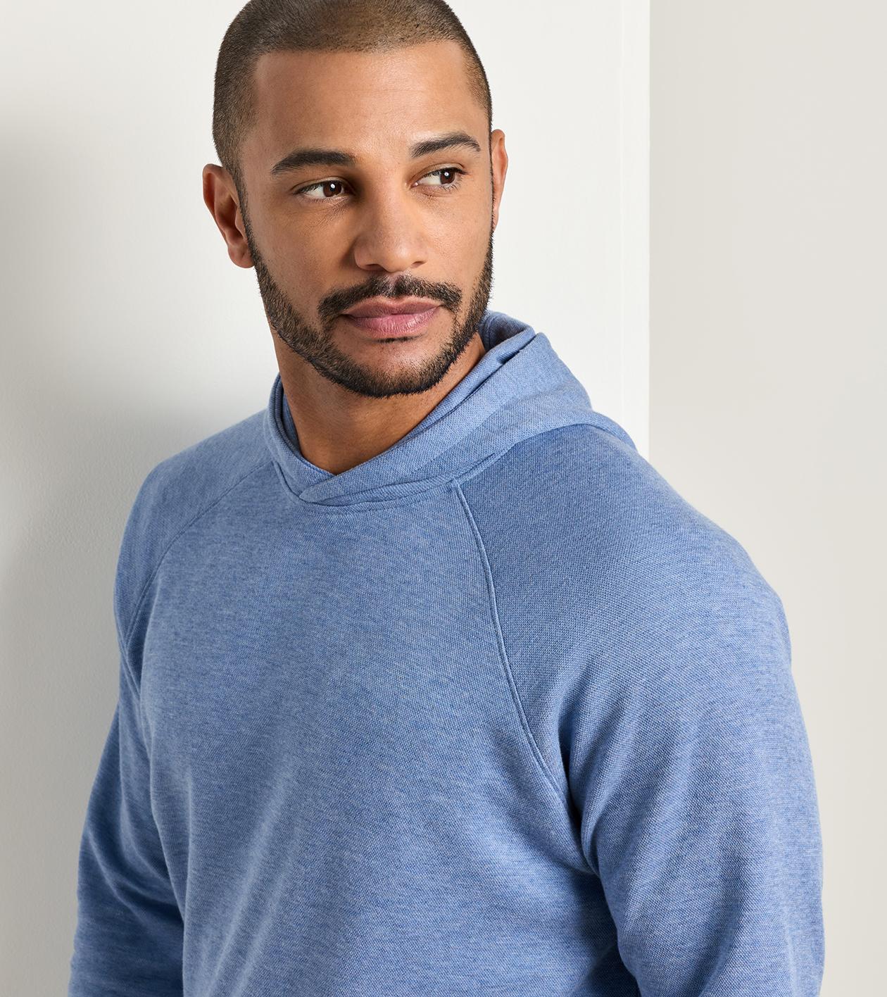 Crown Comfort Knit Hoodie in BLUE FREESIA 4 Crown Comfort Knit Hoodie in BLUE FREESIA