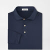 Solid Stretch Jersey Long Sleeve Polo in Navy 4 Solid Stretch Jersey Long Sleeve Polo in Navy