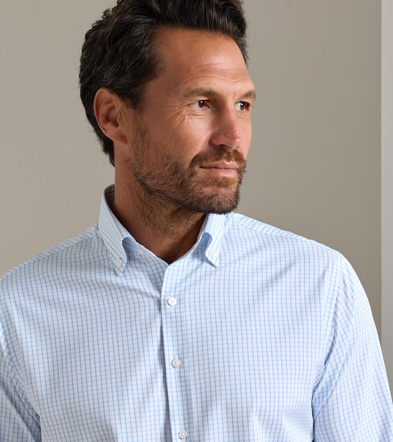 Hanford Performance Twill Sport Shirt in Cottage Blue