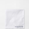 Solid Oxford Pocket Square in White