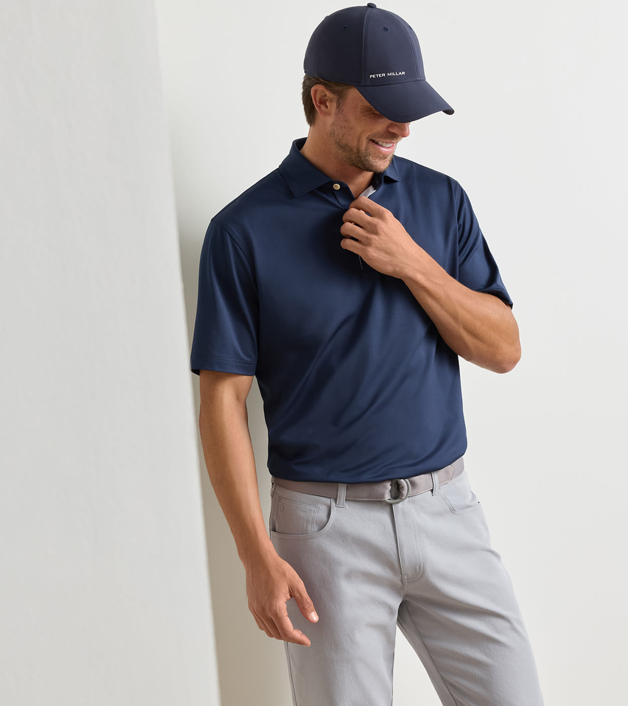 Solid Performance Jersey Polo in Navy 2 Solid Performance Jersey Polo in Navy