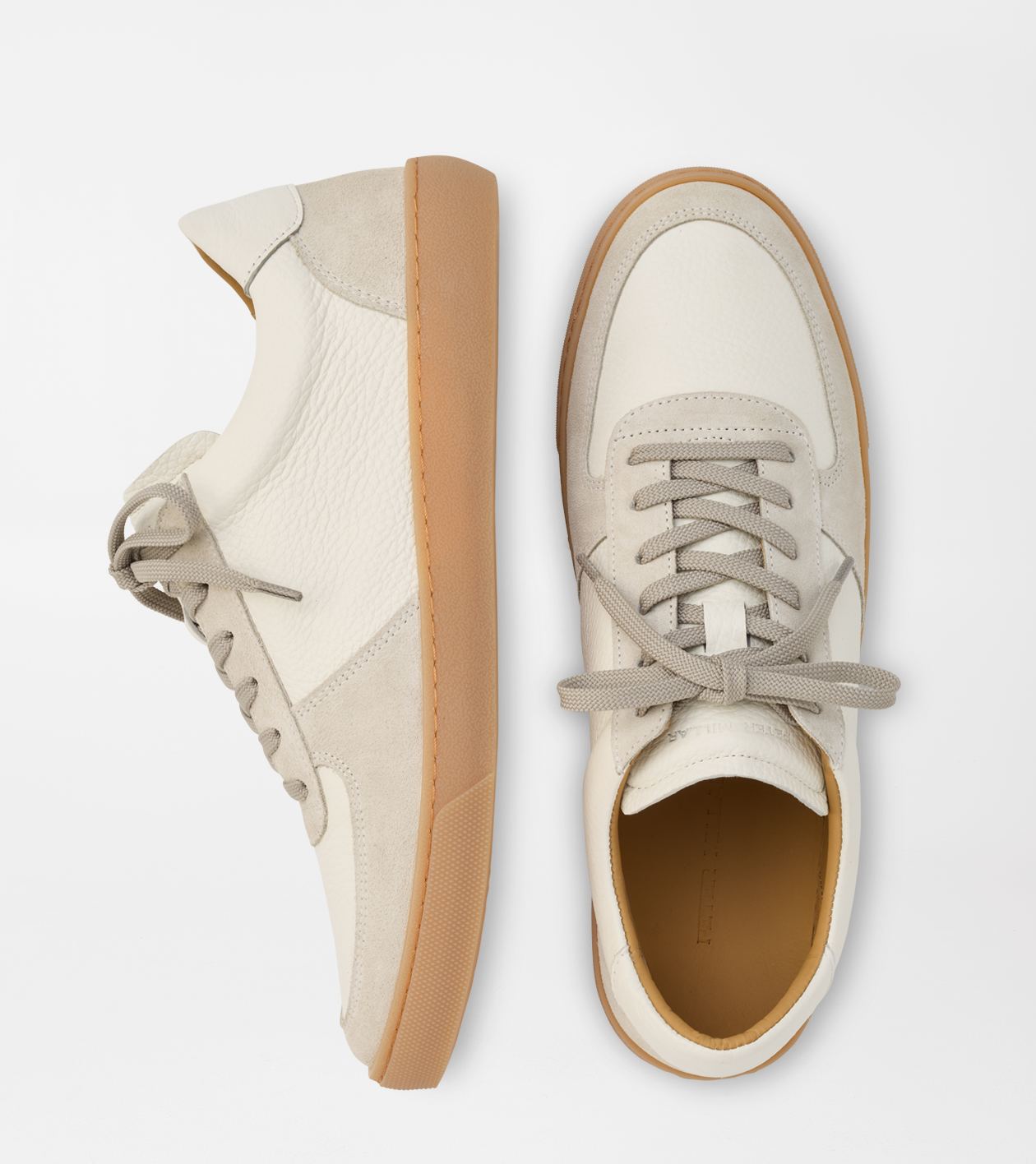 Odyssey Deerskin and Suede Sneaker in Ivory 1 Odyssey Deerskin and Suede Sneaker in Ivory