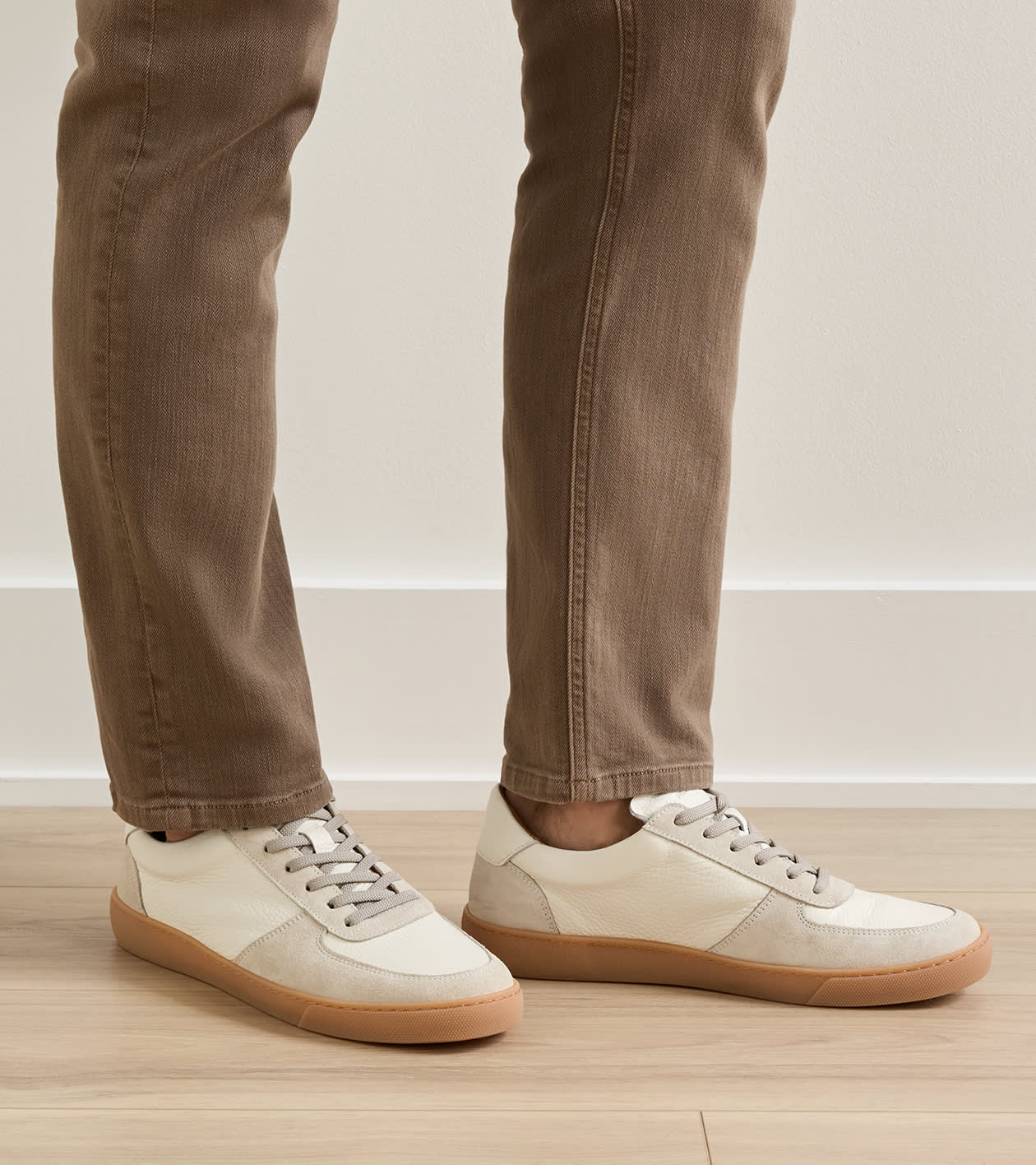 Odyssey Deerskin and Suede Sneaker in Ivory 2 Odyssey Deerskin and Suede Sneaker in Ivory