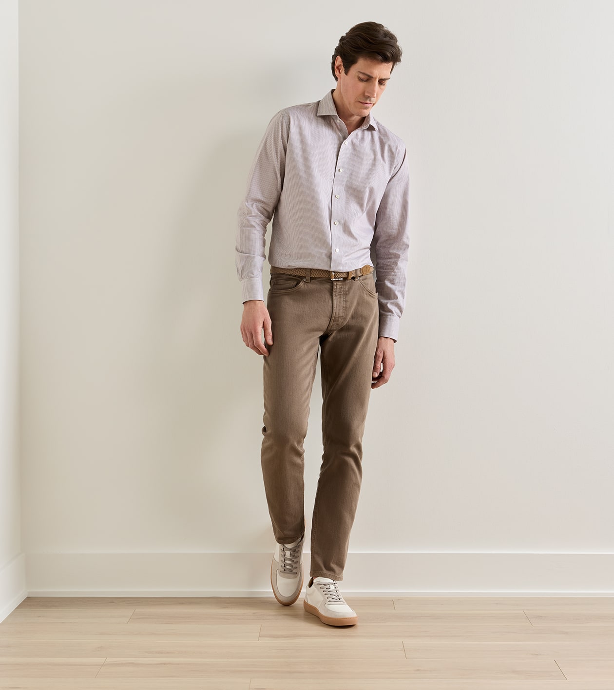 Odyssey Deerskin and Suede Sneaker in Ivory 3 Odyssey Deerskin and Suede Sneaker in Ivory