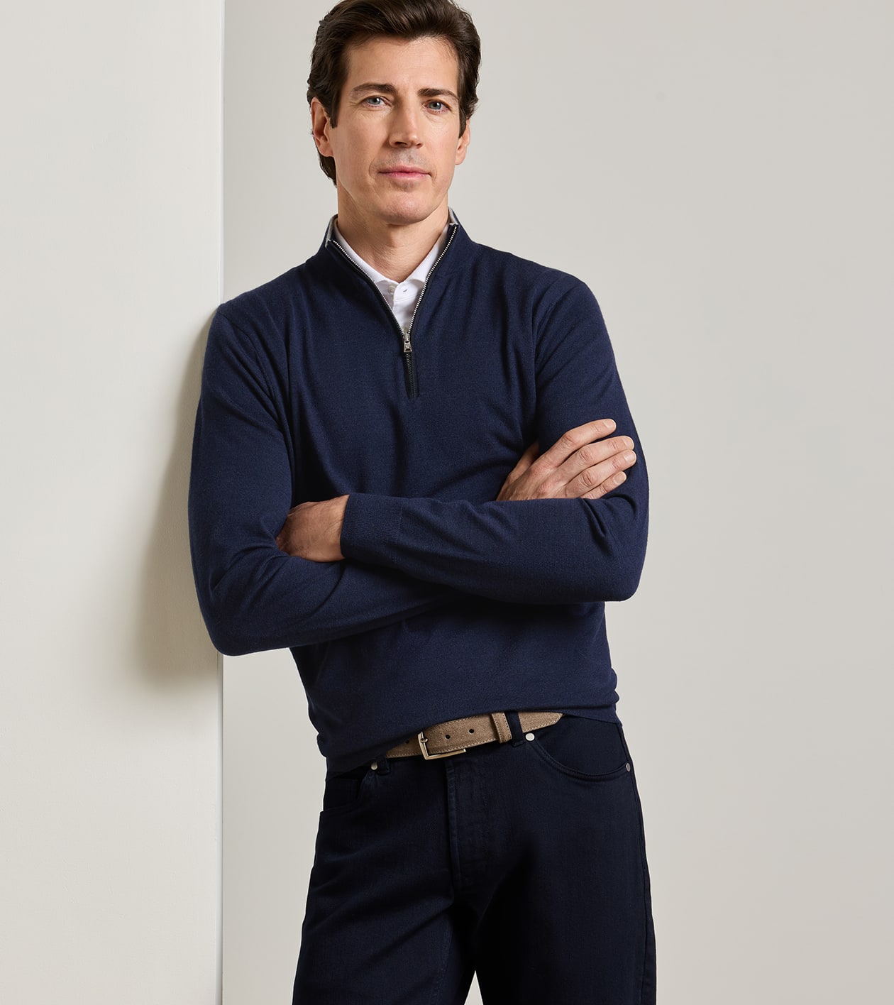 Excursionist Flex Quarter-Zip Sweater in Navy 2 Excursionist Flex Quarter-Zip Sweater in Navy