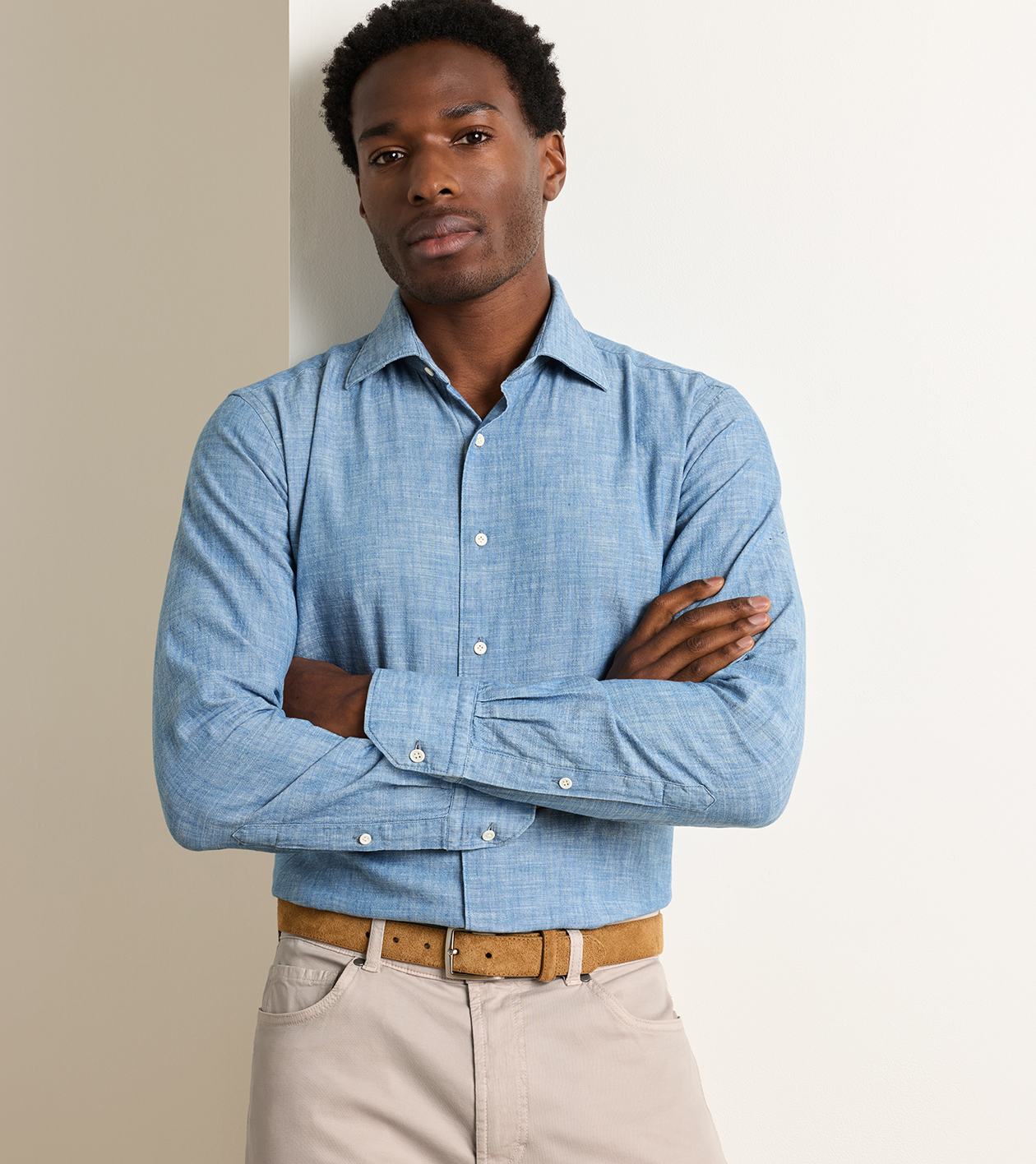 Japanese Selvedge Sport Shirt in Light Chambray 2 Japanese Selvedge Sport Shirt in Light Chambray