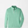 Crown Seal Logo Perth Melange Performance Quarter-Zip in BALI BLUE