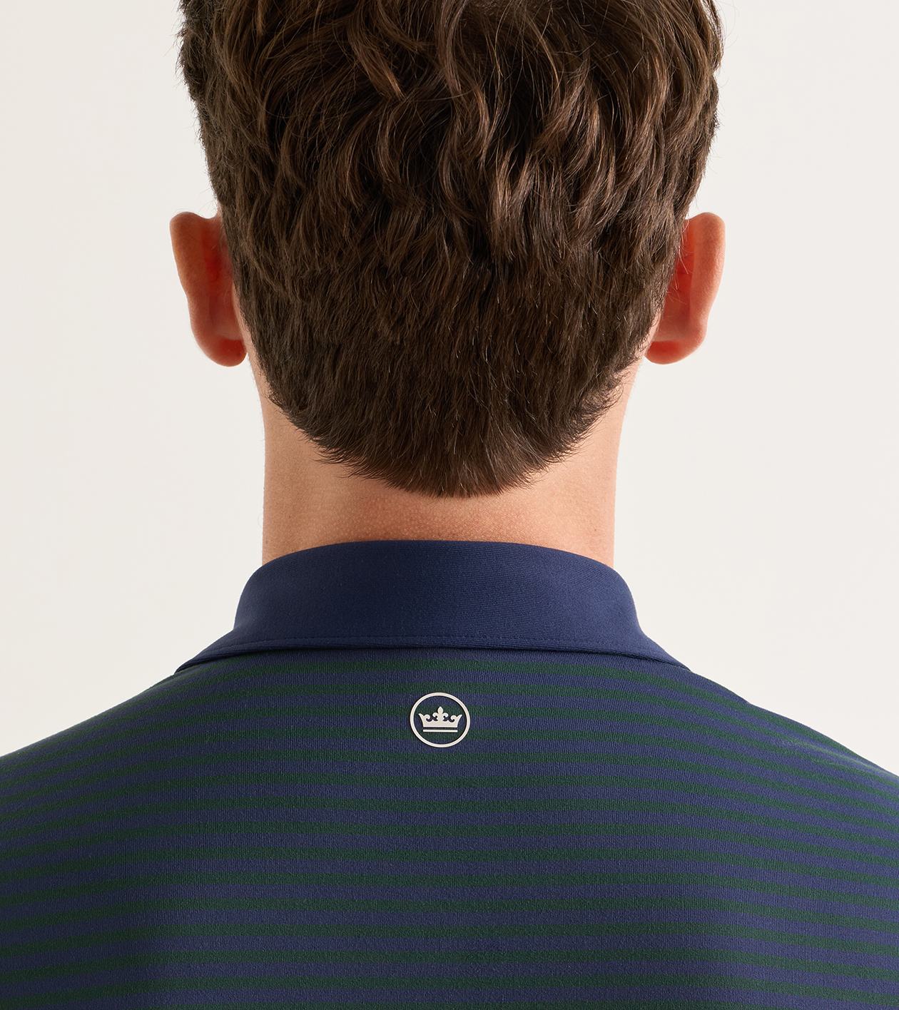 Lyons Stripe Performance Jersey Long-Sleeve Polo in Navy 4 Lyons Stripe Performance Jersey Long-Sleeve Polo in Navy