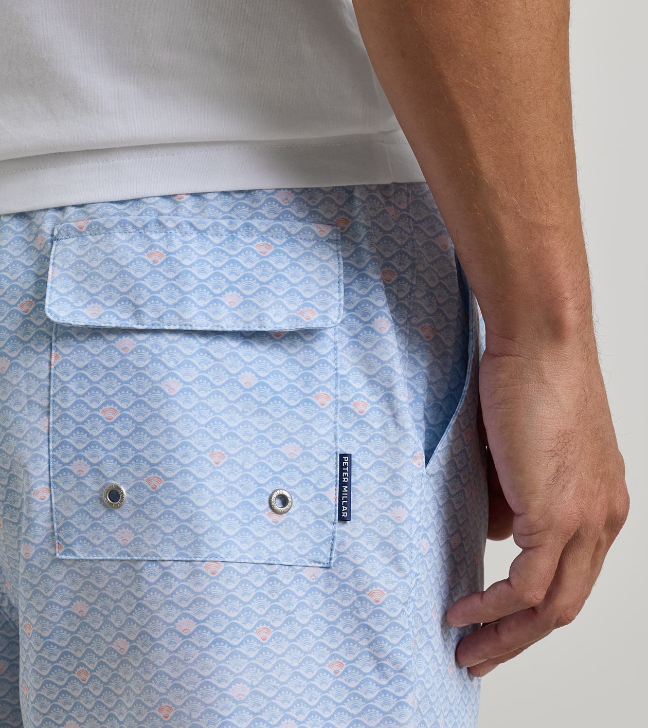 Shoreline Rays Swim Trunk in Cottage Blue 5 Shoreline Rays Swim Trunk in Cottage Blue