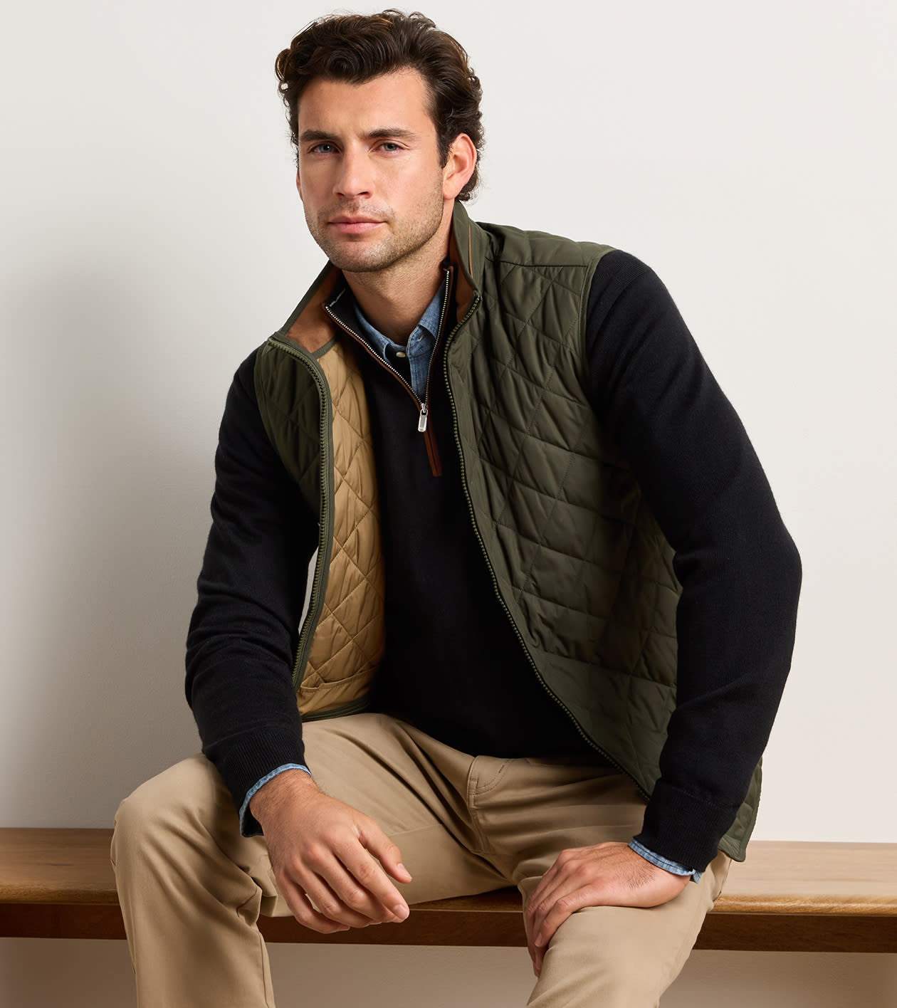 Essex Vest in Dark Olive 2 Essex Vest in Dark Olive