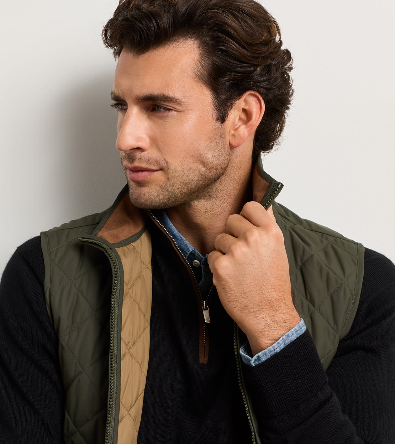 Essex Vest in Dark Olive 5 Essex Vest in Dark Olive