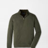 Soft Suede Performance Quarter-Zip in Dark Olive