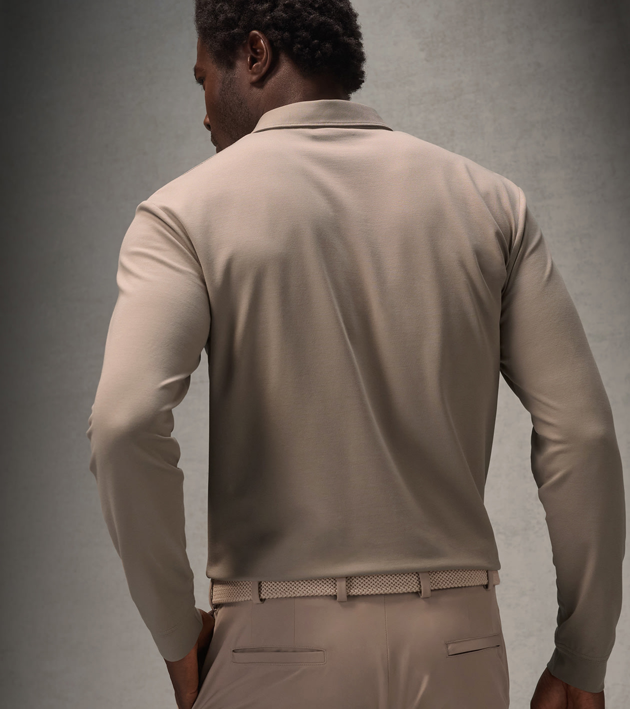 Pursuit Long-Sleeve Piqué Polo in BISCOTTI 3 Pursuit Long-Sleeve Piqué Polo in BISCOTTI