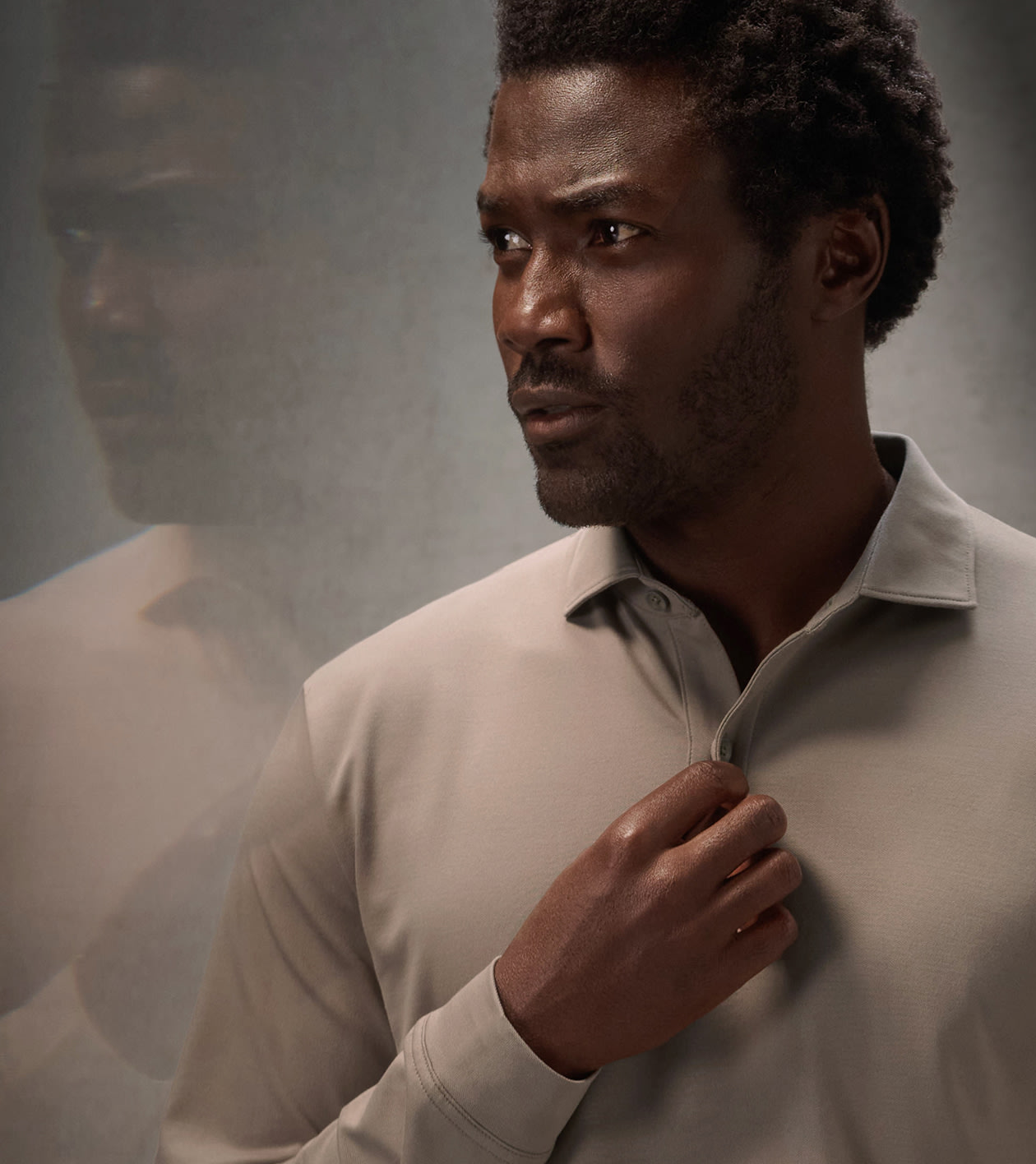 Pursuit Long-Sleeve Piqué Polo in BISCOTTI 4 Pursuit Long-Sleeve Piqué Polo in BISCOTTI