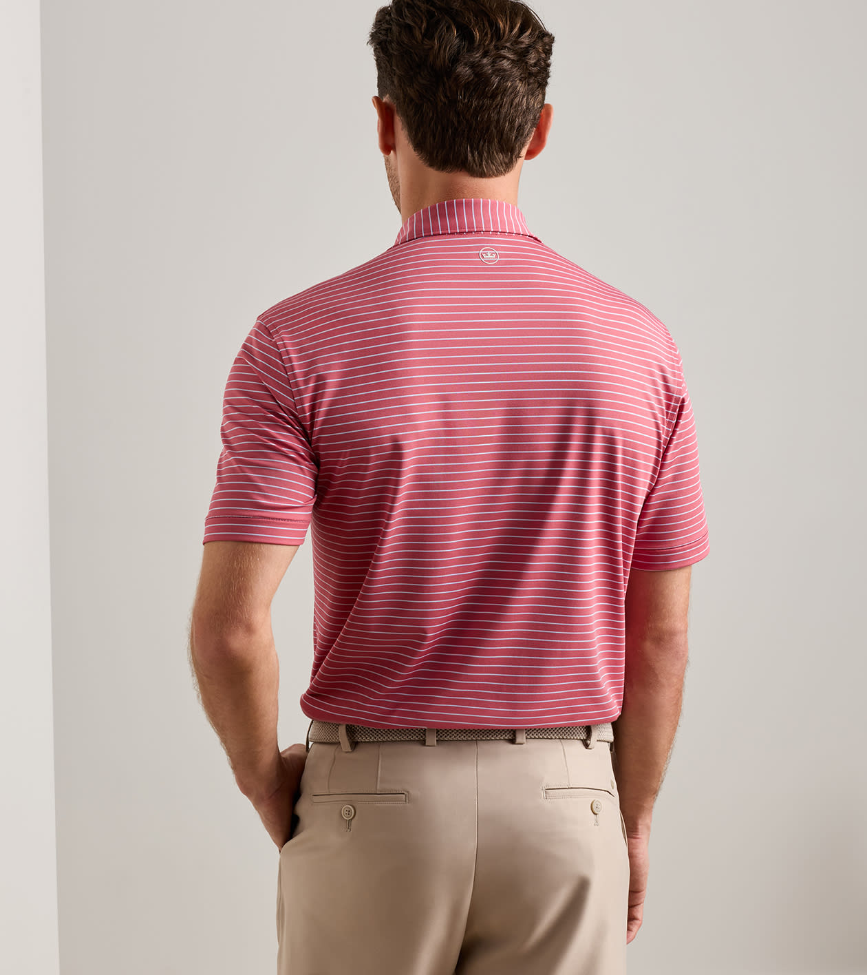 Oaks Performance Jersey Polo in RED CORAL 3 Oaks Performance Jersey Polo in RED CORAL