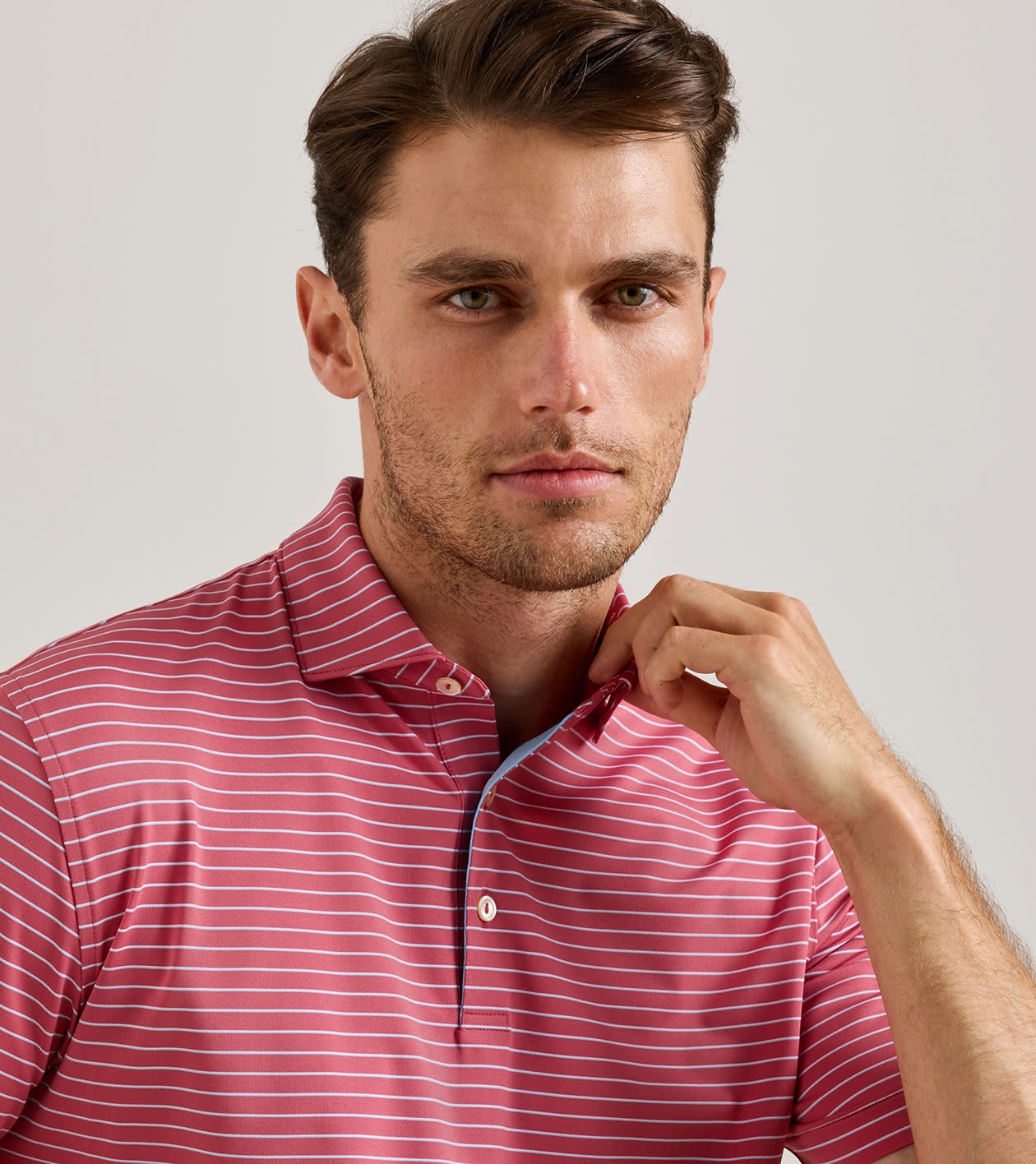 Oaks Performance Jersey Polo in RED CORAL 5 Oaks Performance Jersey Polo in RED CORAL