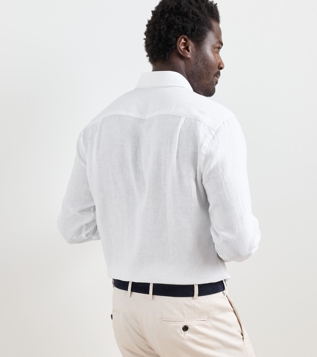 Astino Lino Sport Shirt in White 3 Astino Lino Sport Shirt in White