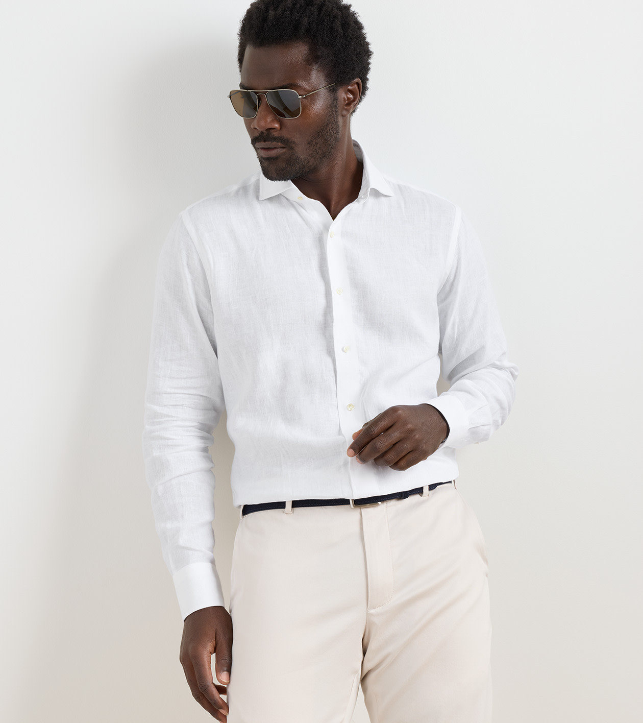 Astino Lino Sport Shirt in White 4 Astino Lino Sport Shirt in White