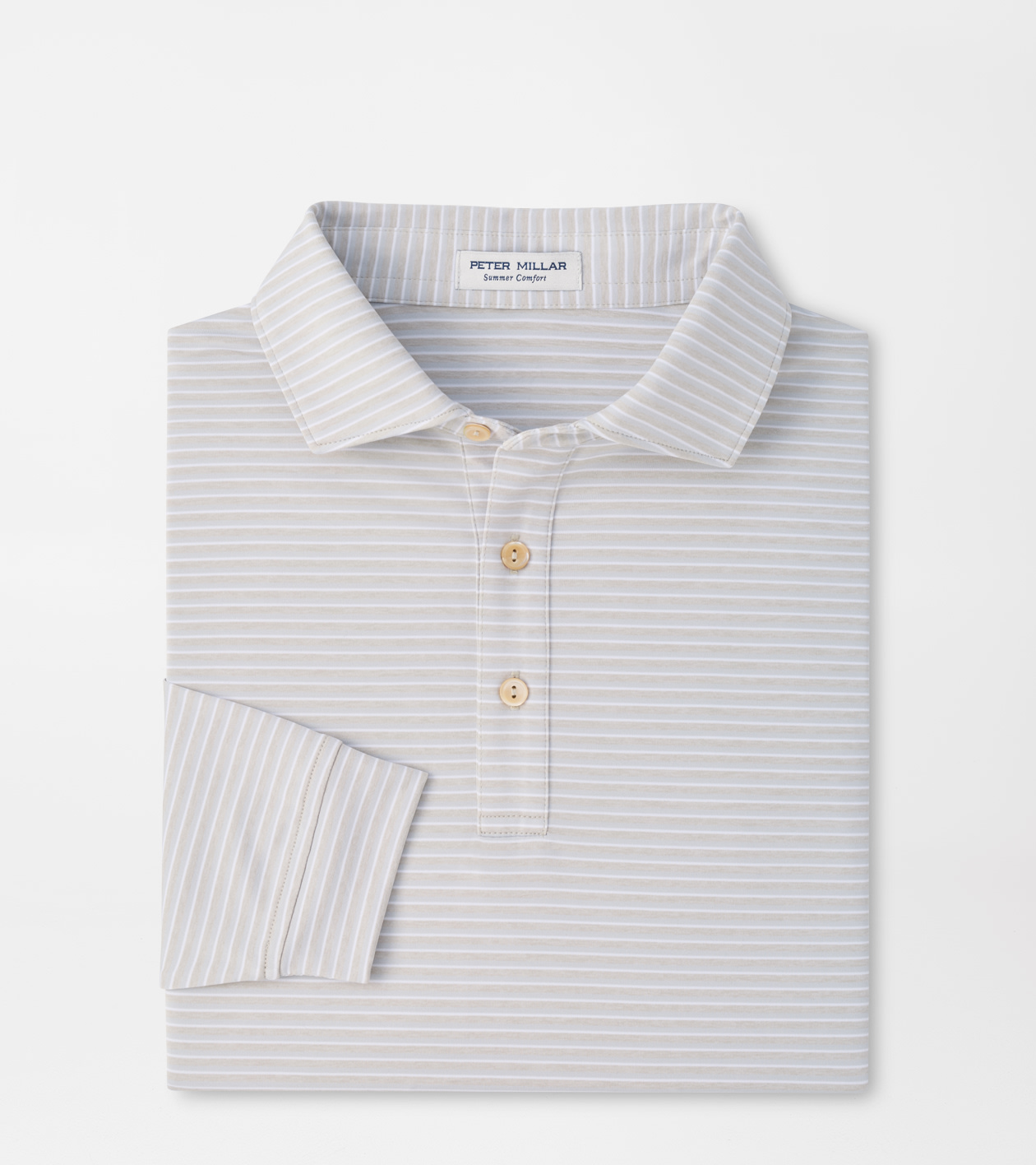 Merion Long-Sleeve Performance Jersey Polo in British Grey 1 Merion Long-Sleeve Performance Jersey Polo in British Grey