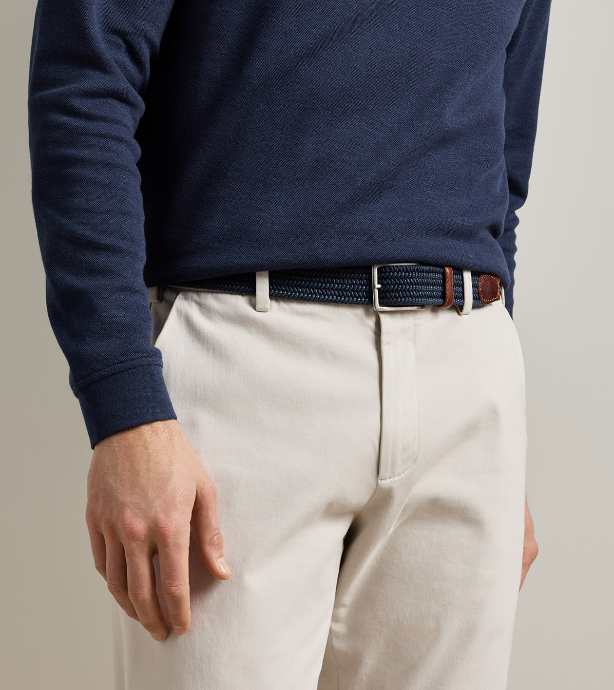 Waxed Braided Belt in Navy 2 Waxed Braided Belt in Navy