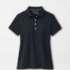 Women's Short Sleeve Button Polo in Black 11 Women's Short Sleeve Button Polo in Black