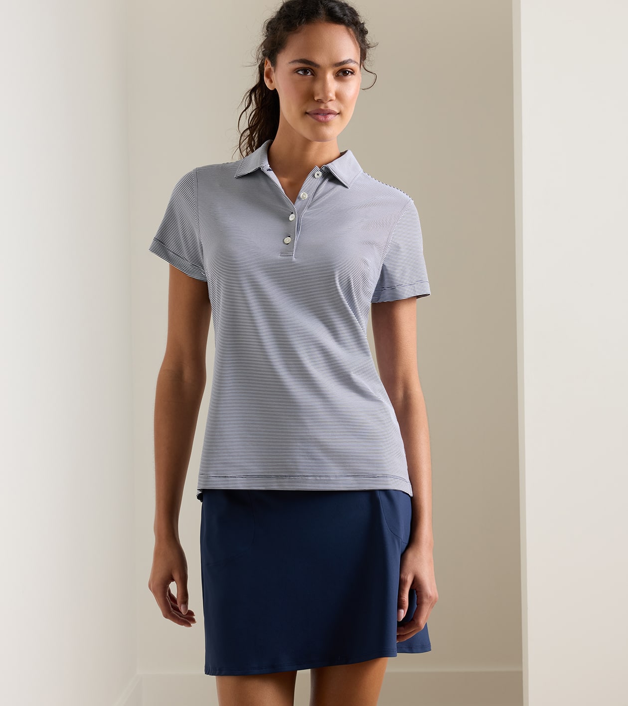 Jubilee Short-Sleeve Button Polo in Navy 2 Jubilee Short-Sleeve Button Polo in Navy