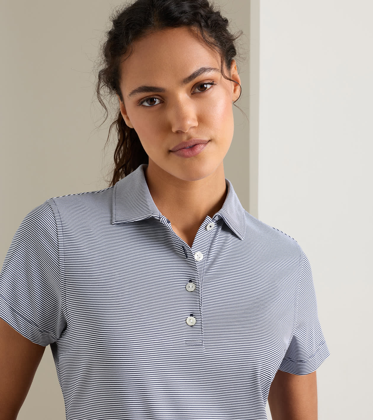 Jubilee Short-Sleeve Button Polo in Navy 5 Jubilee Short-Sleeve Button Polo in Navy