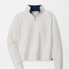 Coolspun Lite Cotton Quarter-Zip Pullover in SOFT WHITE / NAVY 8 Coolspun Lite Cotton Quarter-Zip Pullover in SOFT WHITE / NAVY